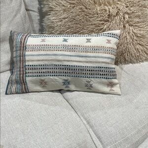Ballard Designs Wool  Cream and Blue Pillow